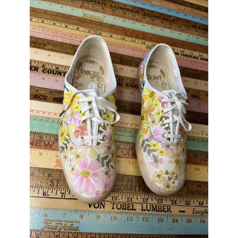 Keds x Rifle Paper Co Sz 10 Champion Marguerite Floral Pink WF66075 Classic Read